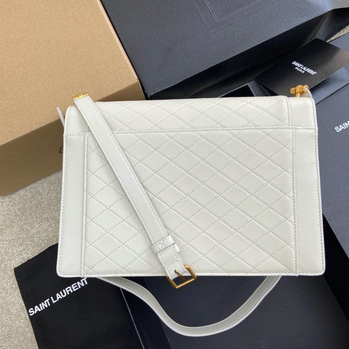 Saint Laurent Lambskin Gaby Satchel White 668863