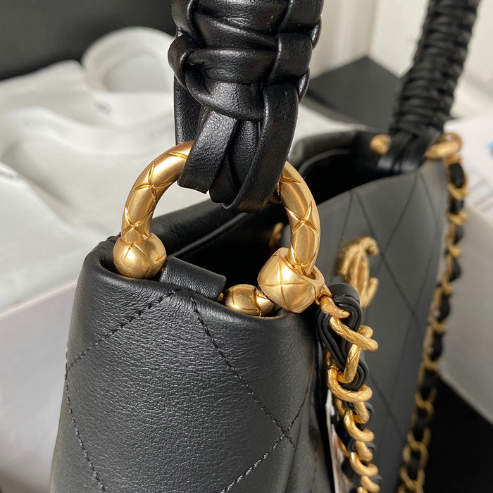 Chanel Calfskin Hobo Bag Black AS4210