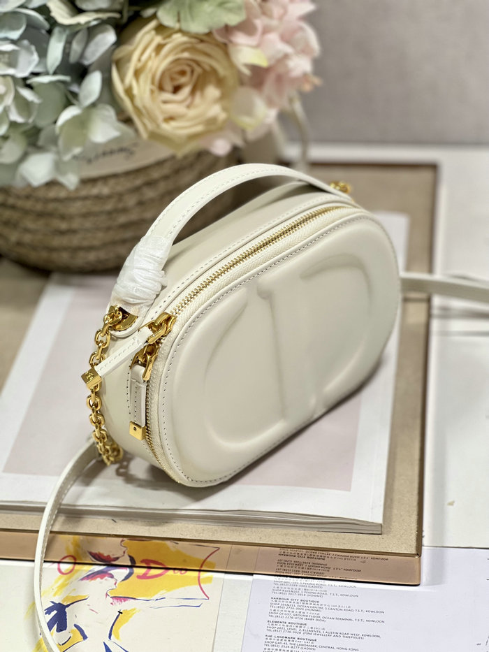 Dior CD Signature Oval Camera Bag White S2201