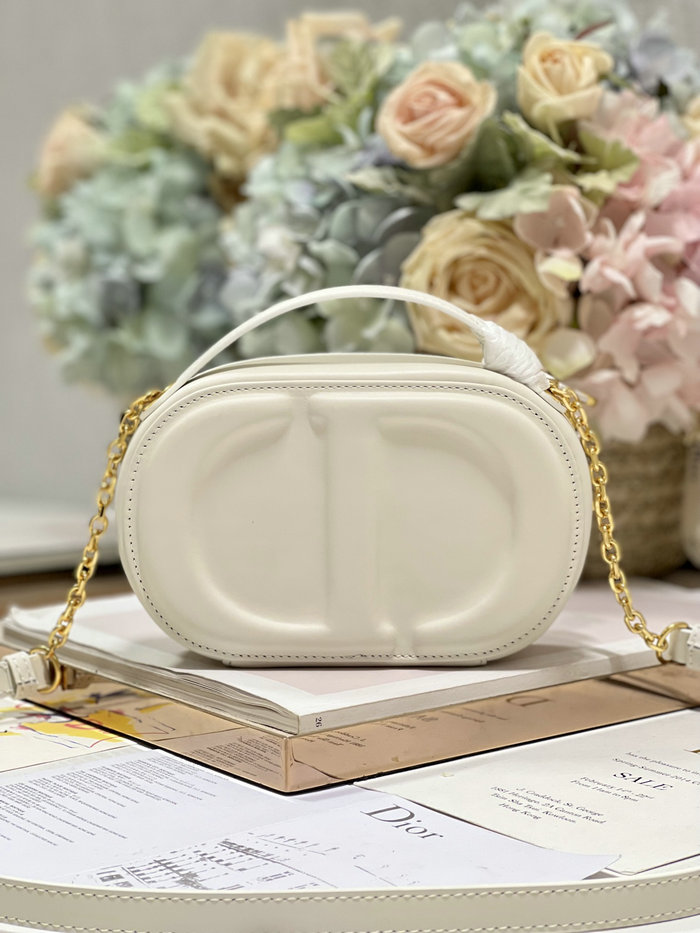 Dior CD Signature Oval Camera Bag White S2201