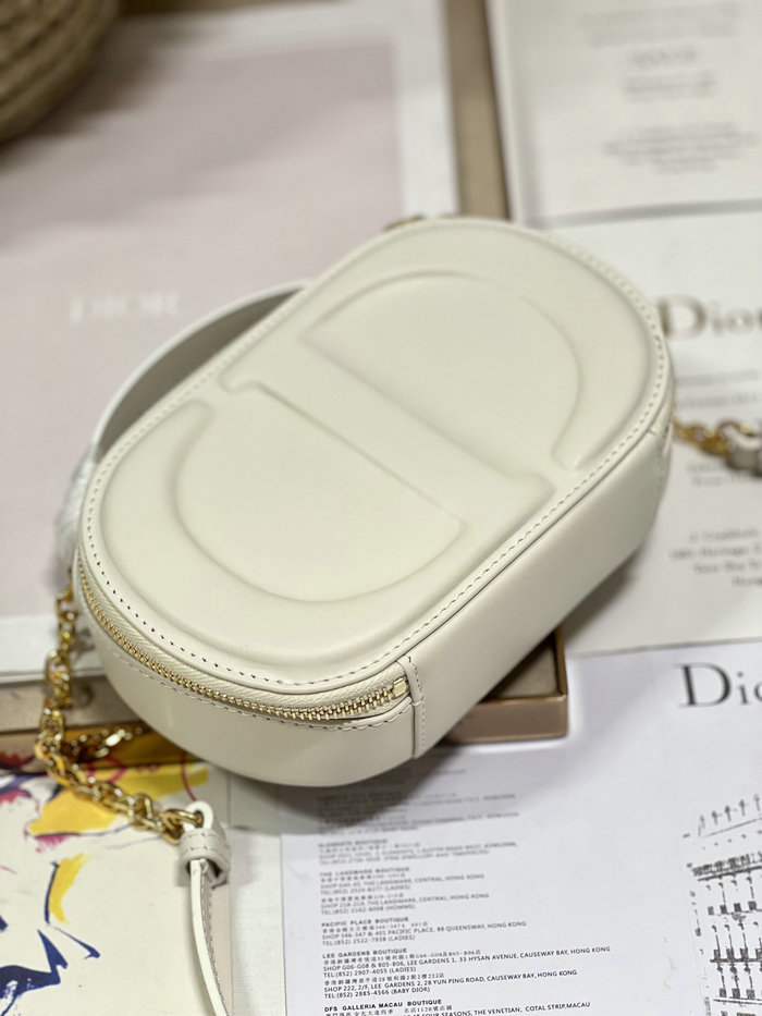 Dior CD Signature Oval Camera Bag White S2201