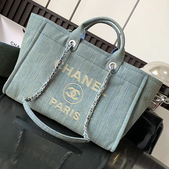 Large Chanel Denim Shopping Bag AS06282