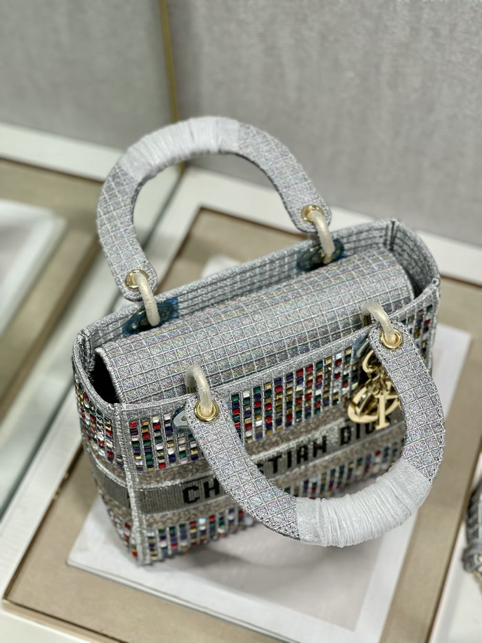 Medium Lady Embroidered Canvas D-lite Bag DM0551