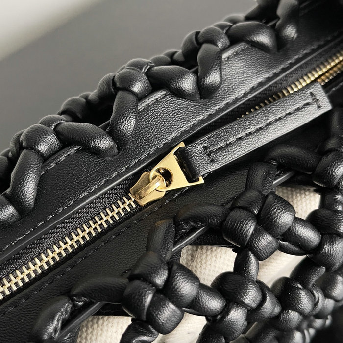 Bottega Veneta Double Knot Top Handle Bag Black B717151