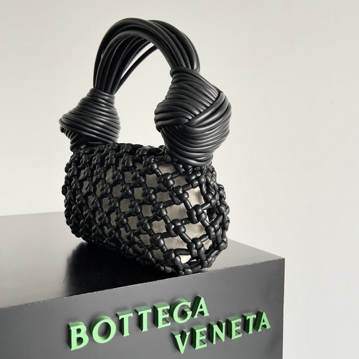 Bottega Veneta Double Knot Top Handle Bag Black B717151