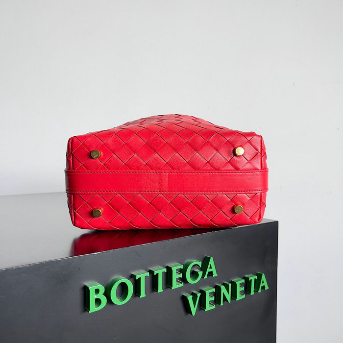 Bottega Veneta Intreccio Leather Toiletry Bag Red B754443