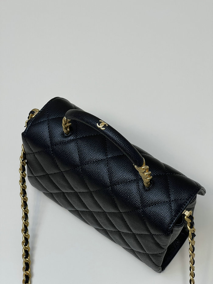 Chanel Grained Calfskin Flap Bag Black AS3982