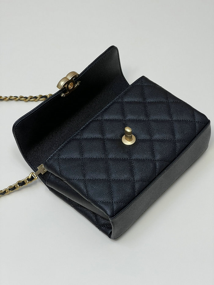 Chanel Grained Calfskin Flap Bag Black AS3982