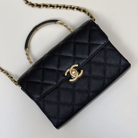 Chanel Grained Calfskin Flap Bag Black AS3982