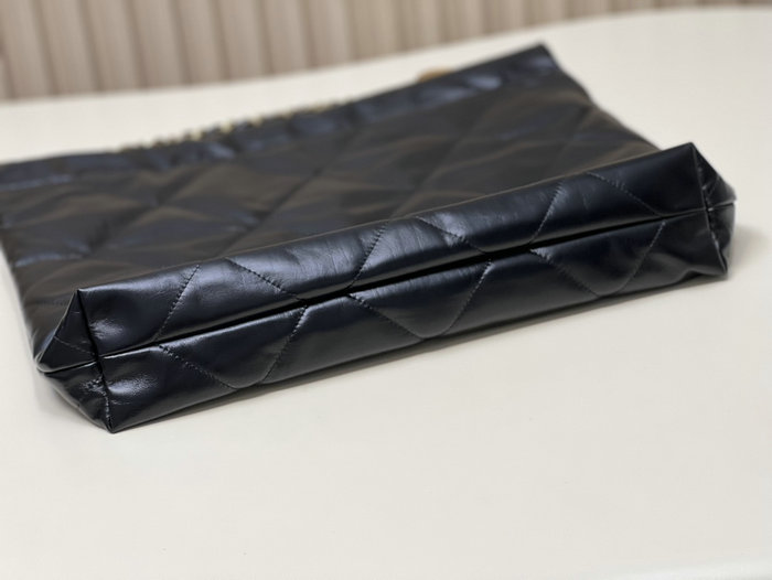Chanel Shiny Calfskin Handbag Black AS3261