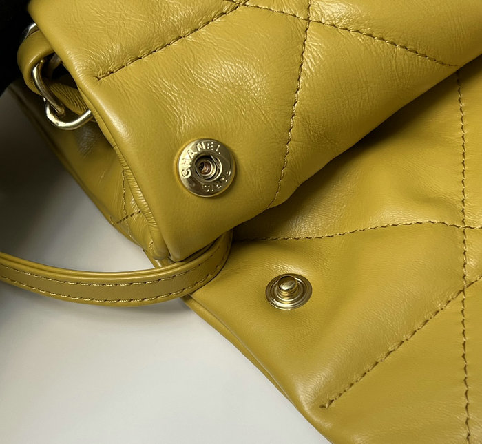 Chanel Shiny Calfskin Handbag Yellow AS3261