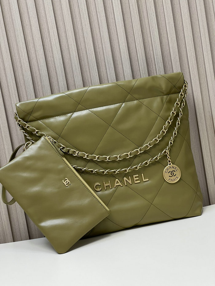Chanel Shiny Calfskin Small Handbag Green AS3260