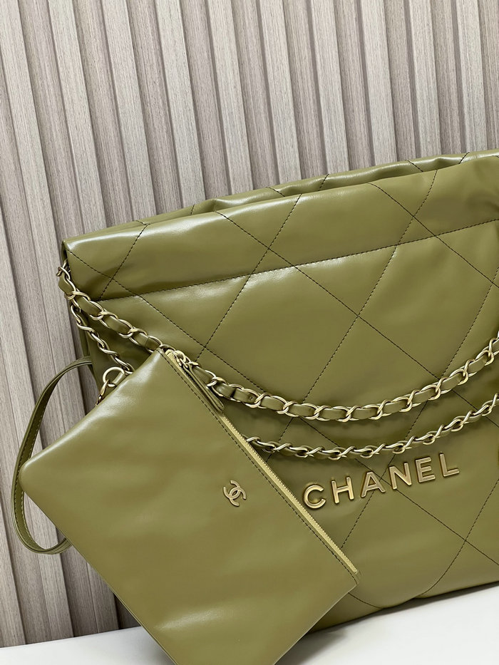 Chanel Shiny Calfskin Small Handbag Green AS3260