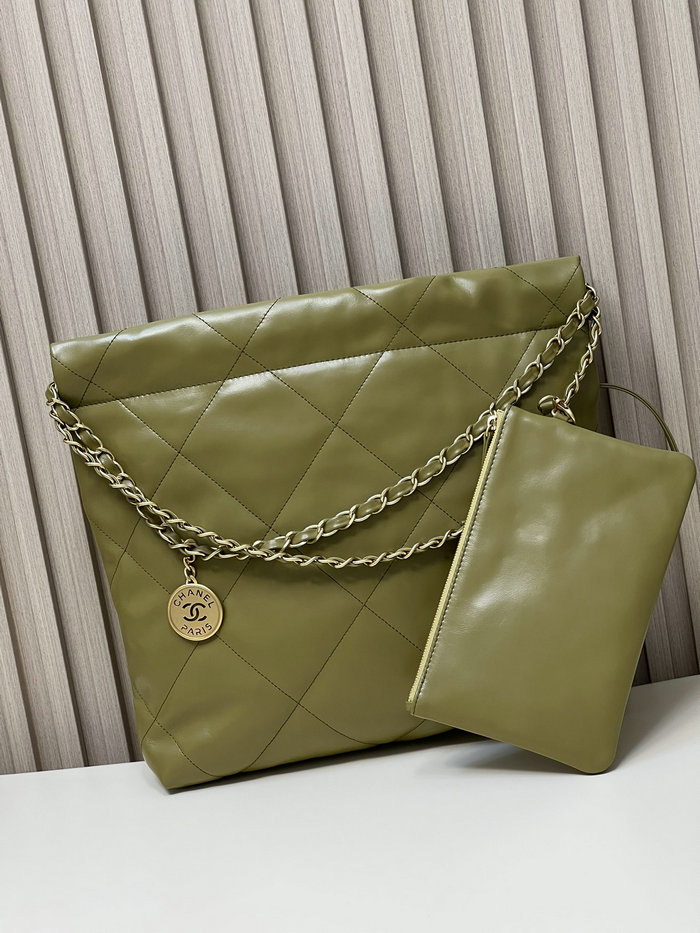 Chanel Shiny Calfskin Small Handbag Green AS3260