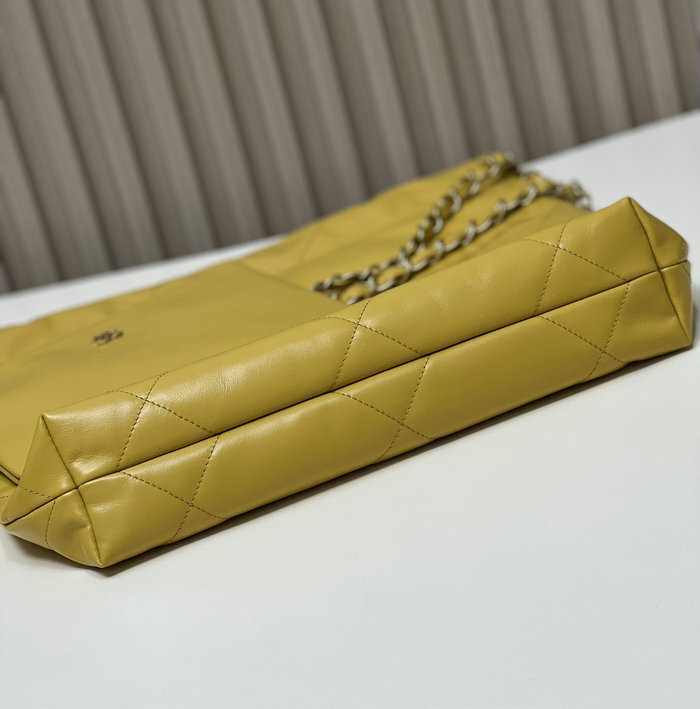 Chanel Shiny Calfskin Small Handbag Yellow AS3260