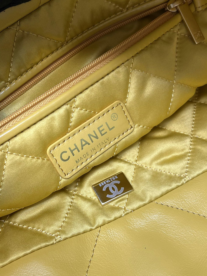 Chanel Shiny Calfskin Small Handbag Yellow AS3260