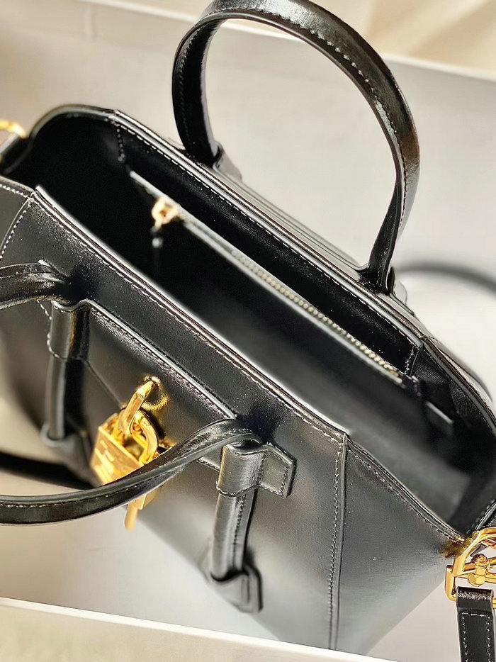 Givenchy Mini Antigona Lock Leather Satchel Black G199115