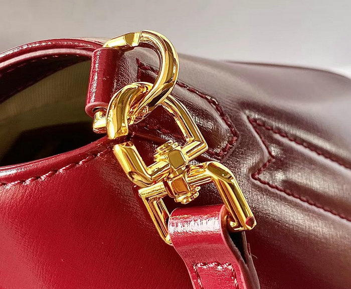 Givenchy Mini Antigona Lock Leather Satchel Burgundy G199115