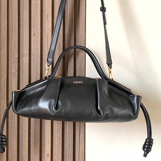 LOEWE Paseo Small Leather Tote Bag Black LT9022