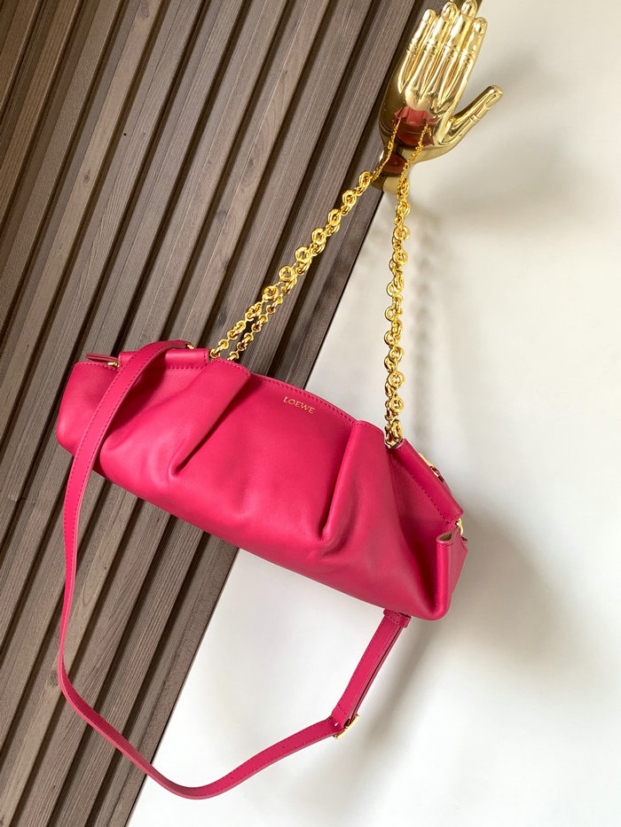 Loewe Paseo Small Leather Chain Shoulder Bag Rose L9022