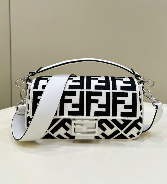 Fendi Baguette canvas bag with FF embroidery F0159