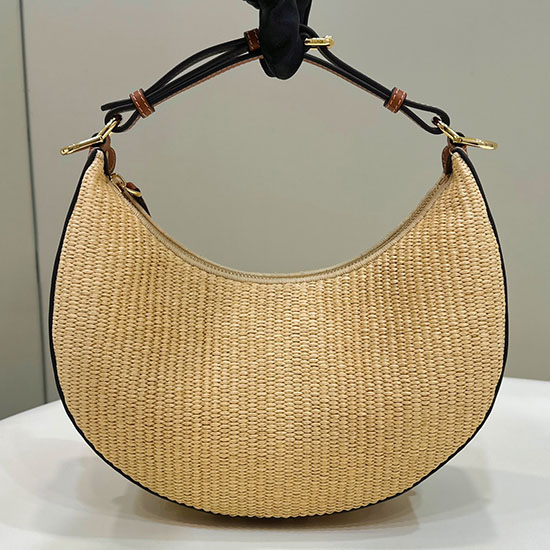 Fendi Fendigraphy Small Raffia Bag Beige F80145