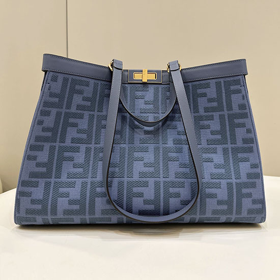 Fendi Medium Canvas X-Tote Blue F8625A