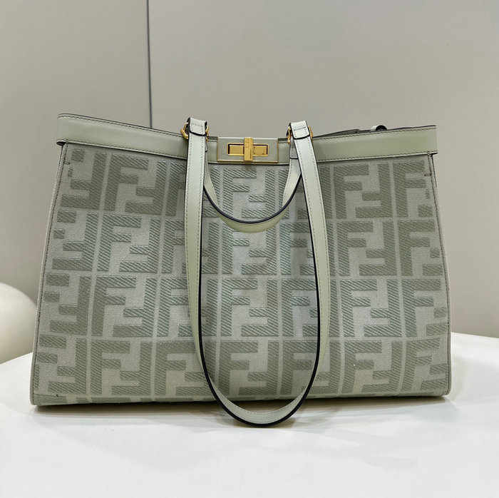 Fendi Medium Canvas X-Tote Green F8625A