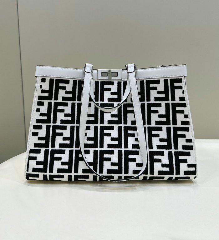 Fendi Medium Canvas X-Tote White F8625A