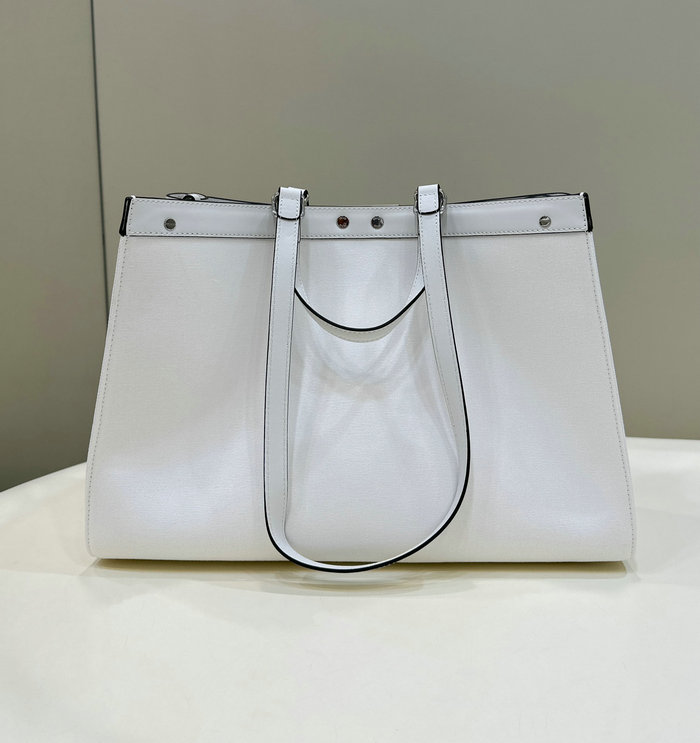 Fendi Medium Canvas X-Tote White F8625A