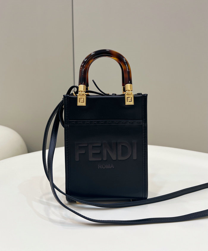 Fendi Sunshine Mini Tote Bag Black F8376