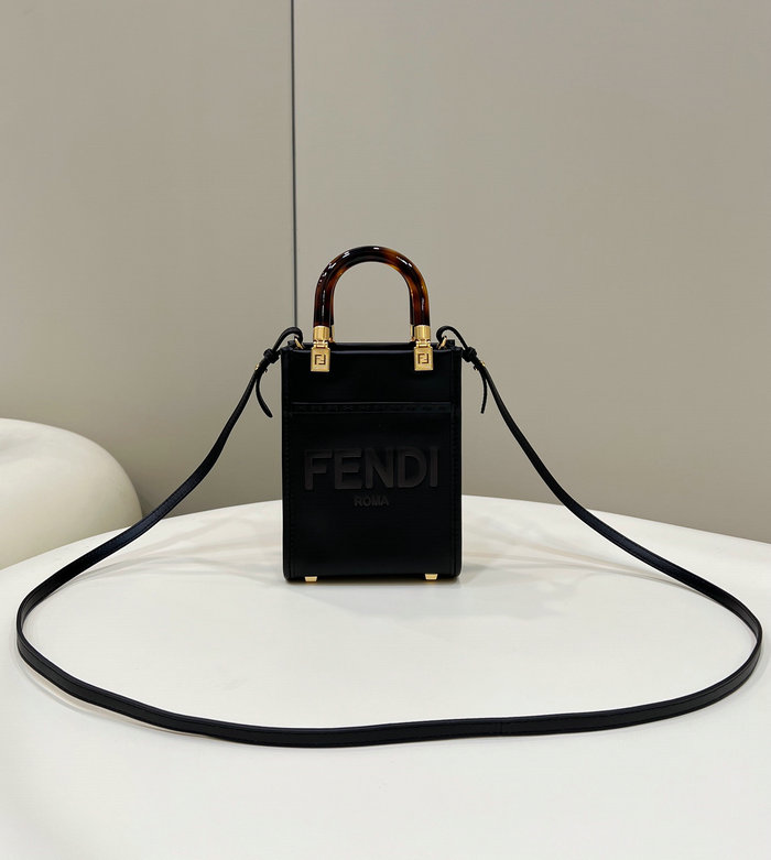 Fendi Sunshine Mini Tote Bag Black F8376