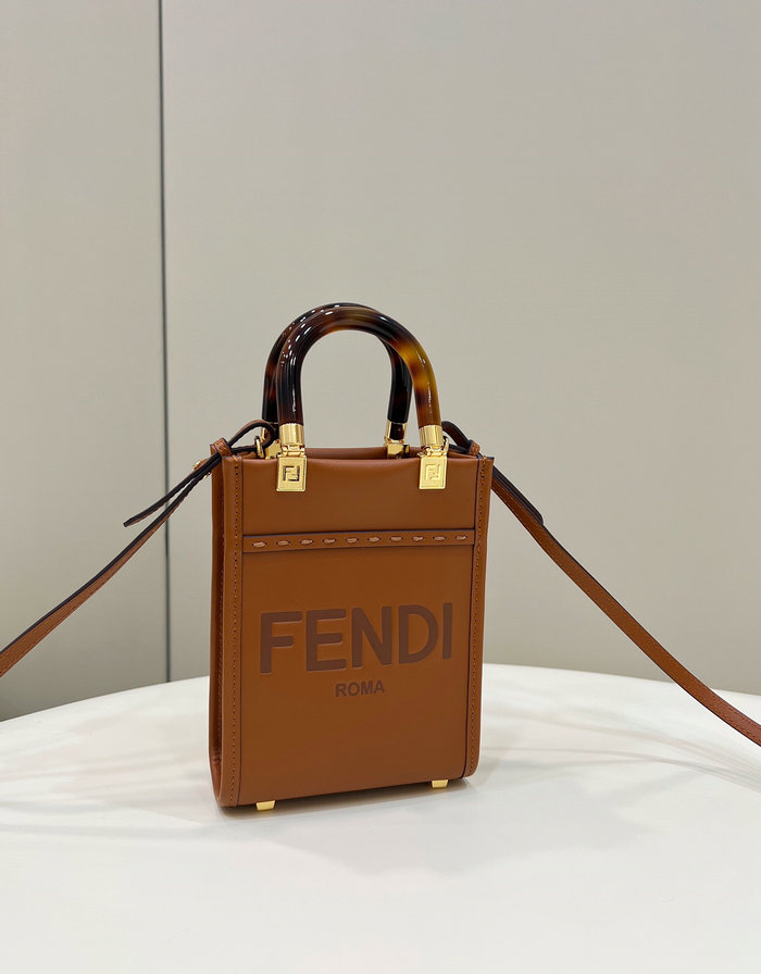 Fendi Sunshine Mini Tote Bag Brown F8376