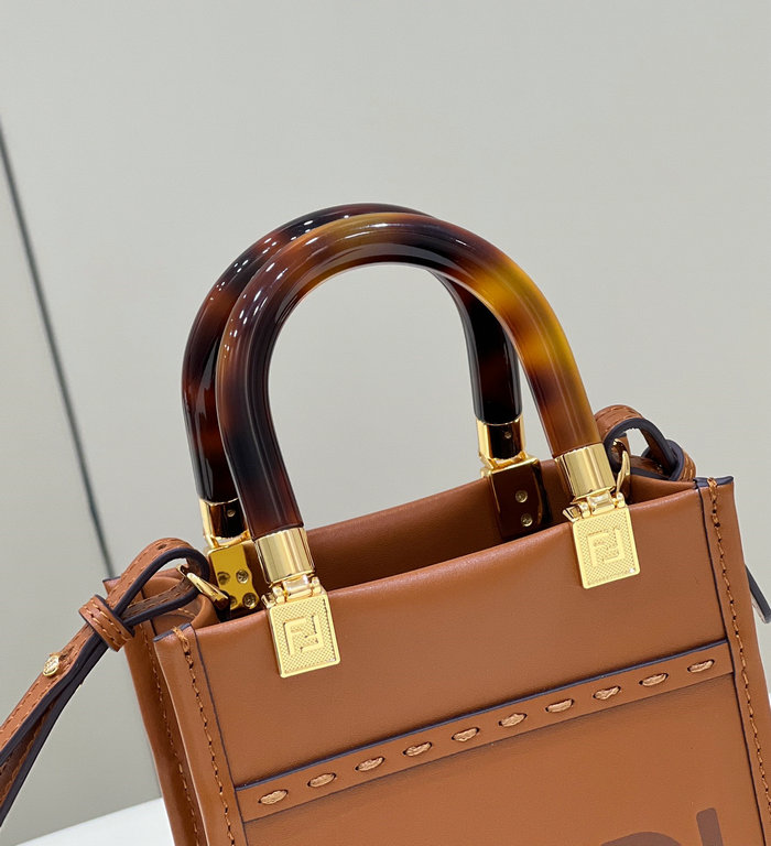 Fendi Sunshine Mini Tote Bag Brown F8376