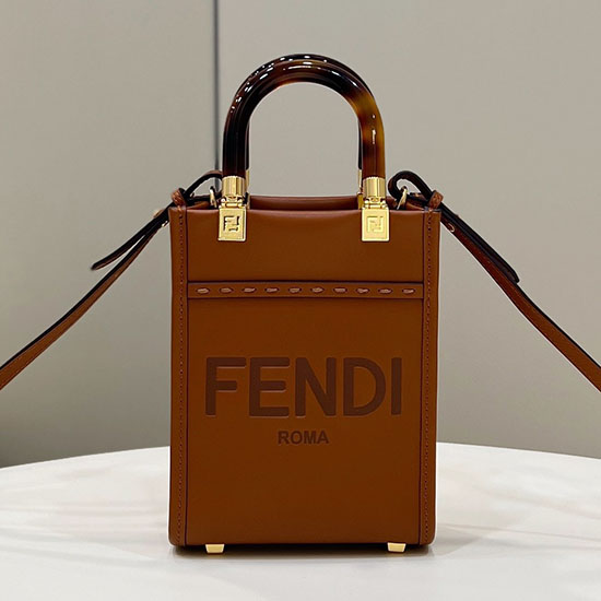 Fendi Sunshine Mini Tote Bag Brown F8376