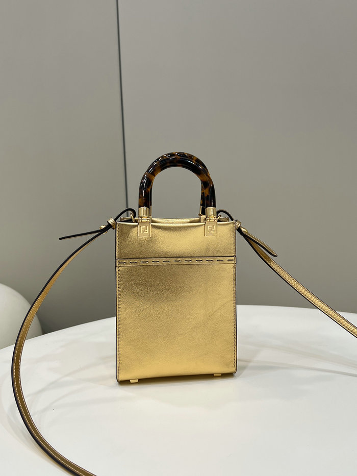 Fendi Sunshine Mini Tote Bag Gold F8376