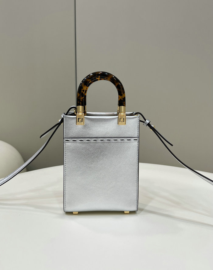 Fendi Sunshine Mini Tote Bag Silver F8376