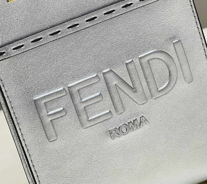 Fendi Sunshine Mini Tote Bag Silver F8376