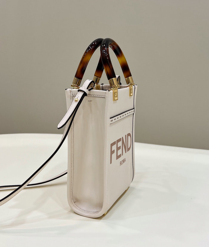 Fendi Sunshine Mini Tote Bag White F8376