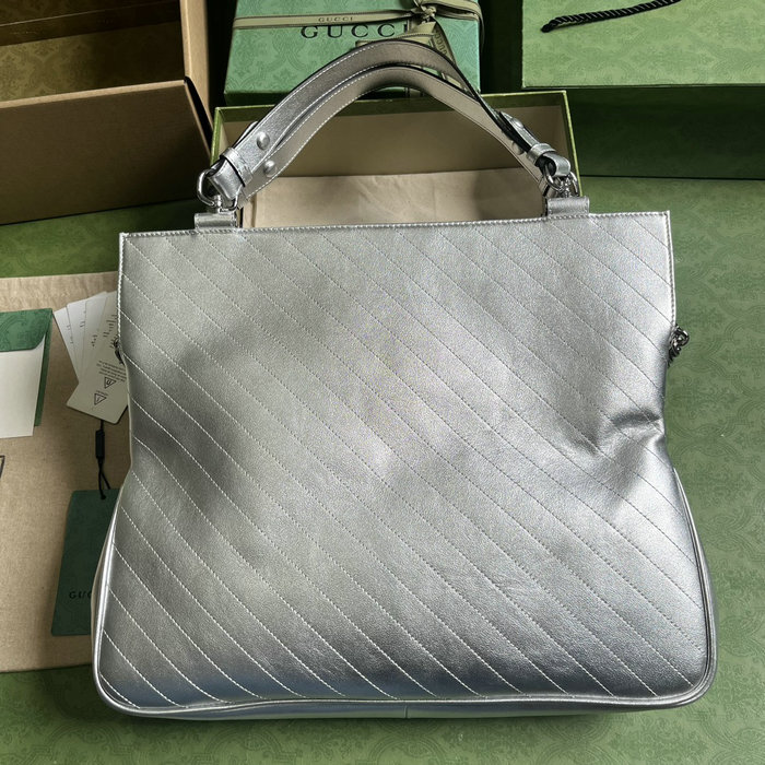 Gucci Blondie Medium Tote Bag Silver 751516