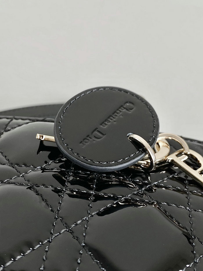Mini LADY D-JOY Patent Leather BAG Black DM3380