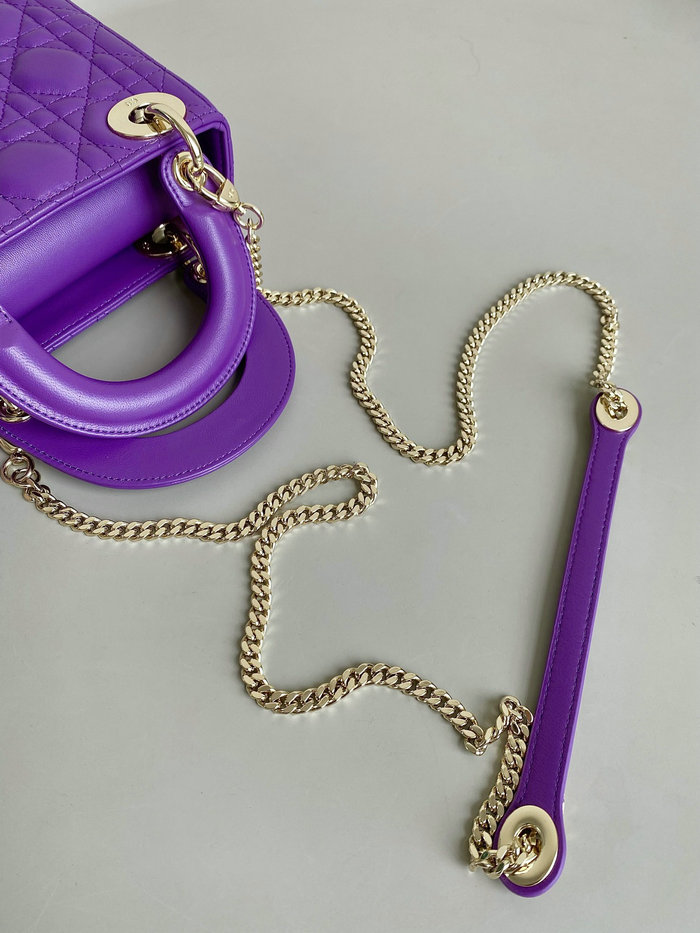 Mini Lady Dior Bag Purple D3310