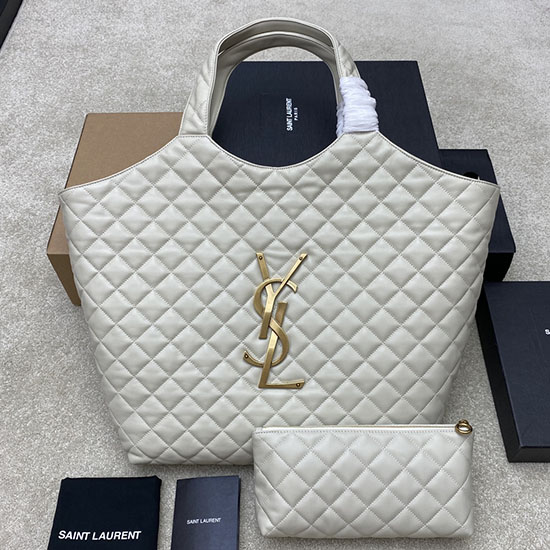 Saint Laurent Icare Maxi Shopping Bag White 698651