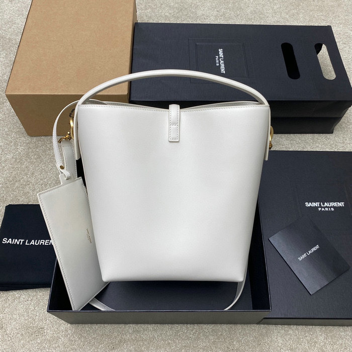 Saint Laurent Le 37 in Shiny Leather White 742828