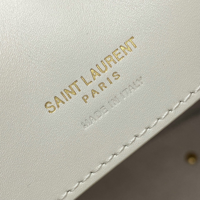 Saint Laurent Le 37 in Shiny Leather White 742828