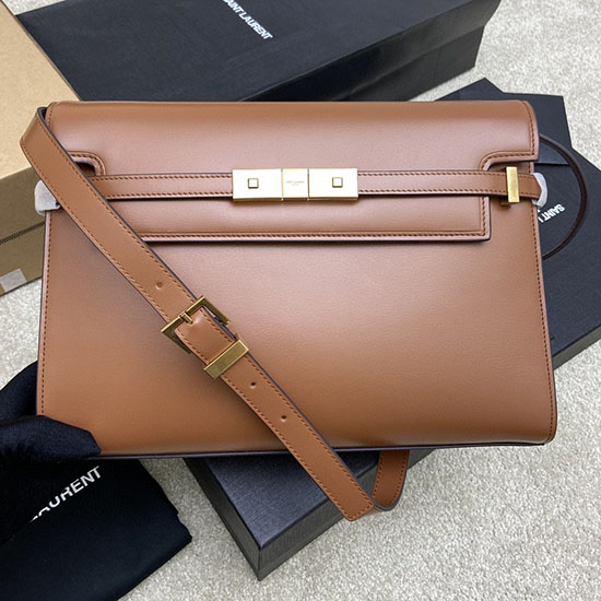 Saint Laurent Manhattan Shoulder Bag Brown 579271