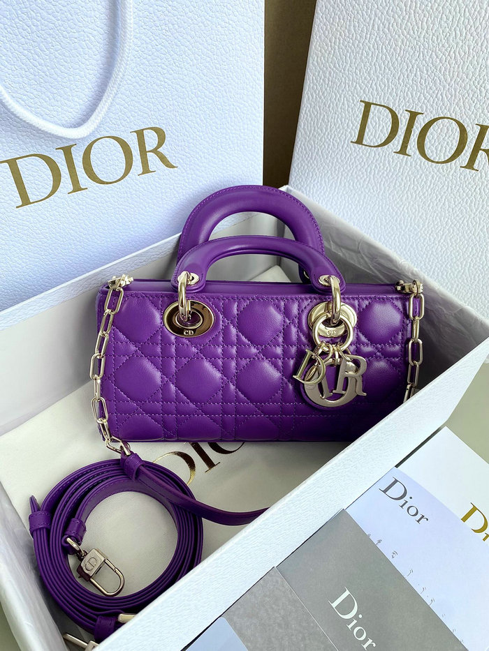 Small Dior Or Lady D-Joy Bag Purple D3380