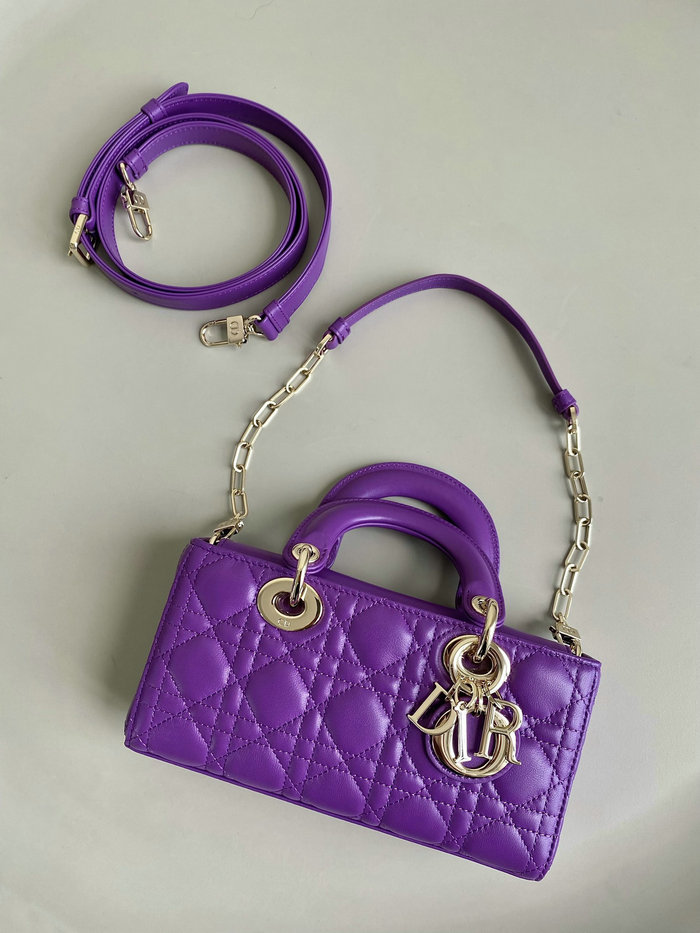 Small Dior Or Lady D-Joy Bag Purple D3380