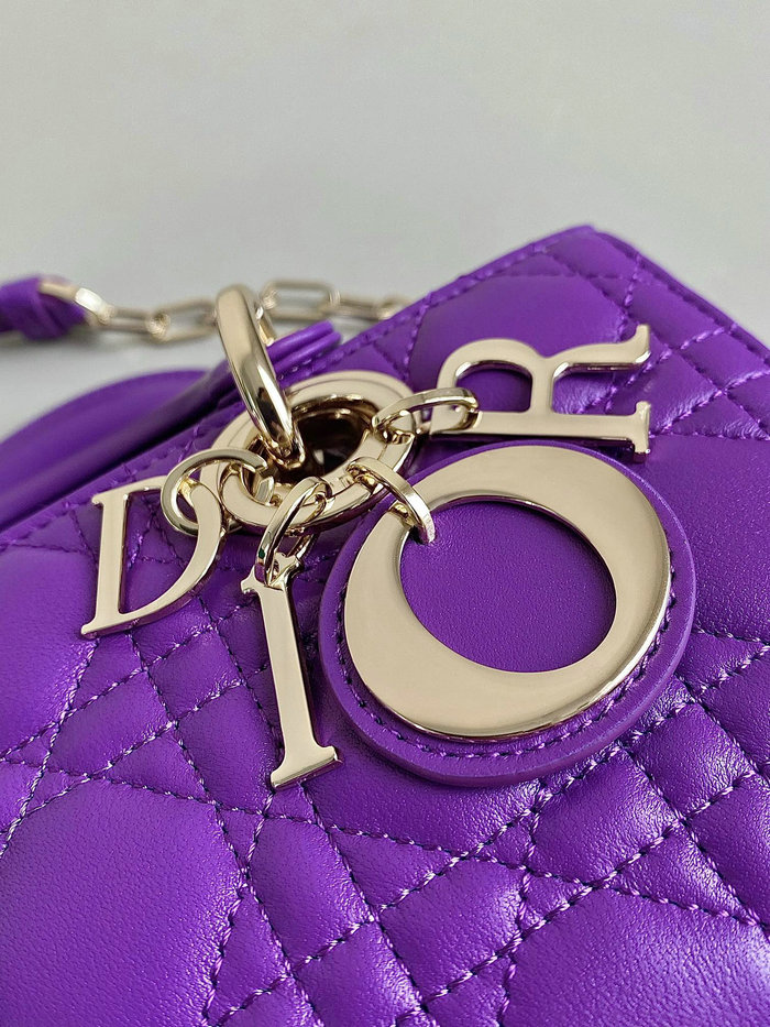 Small Dior Or Lady D-Joy Bag Purple D3380