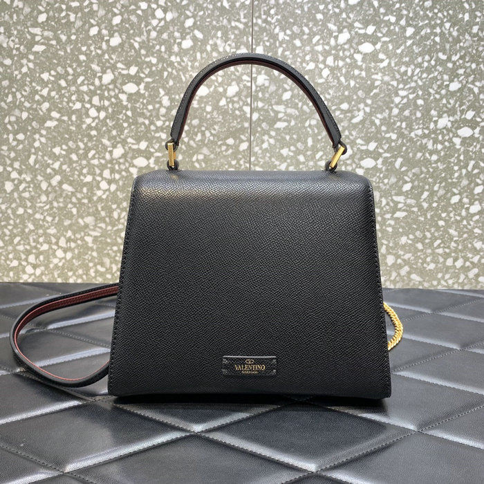 Small Vsling Grainy Calfskin Handbag Black V2727